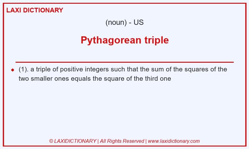 Definition Pythagorean triple in American English