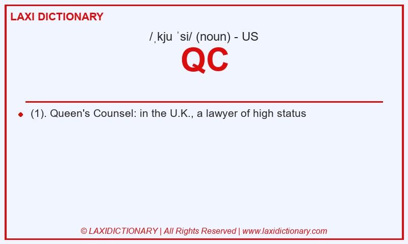 Definition QC in American English