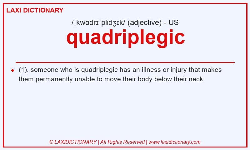 Definition quadriplegic in American English