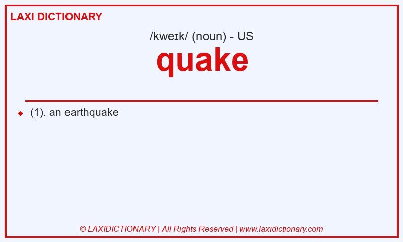 Definition quake in American English