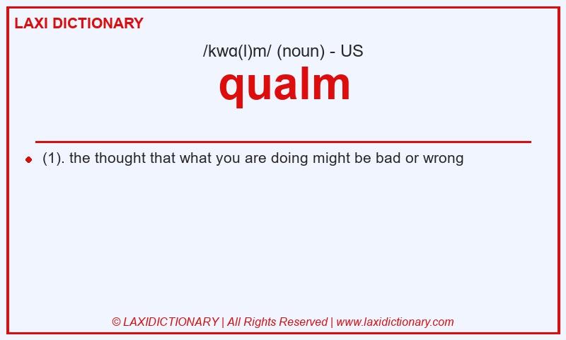 Definition qualm in American English