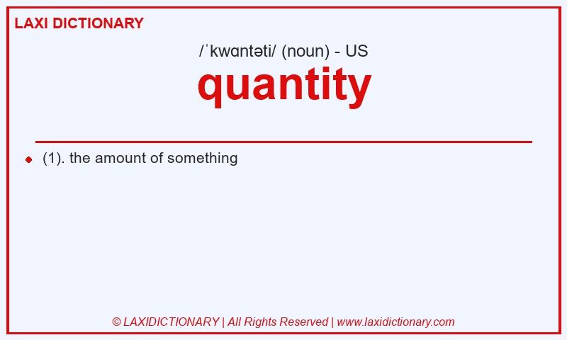 Definition quantity in American English