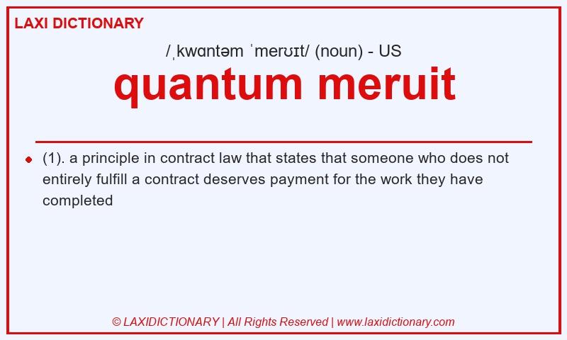 Definition quantum meruit in American English