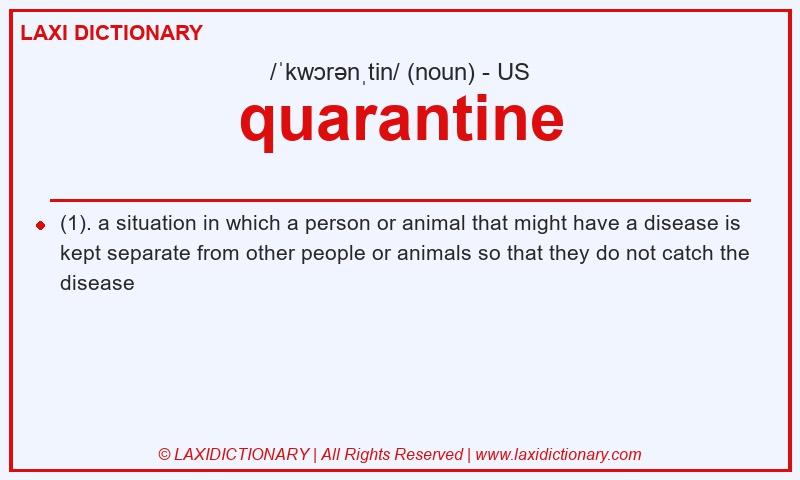 Definition quarantine in American English