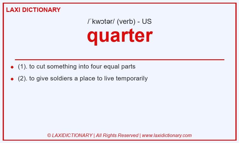 Definition quarter in American English