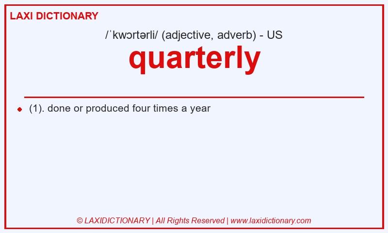 Definition quarterly in American English