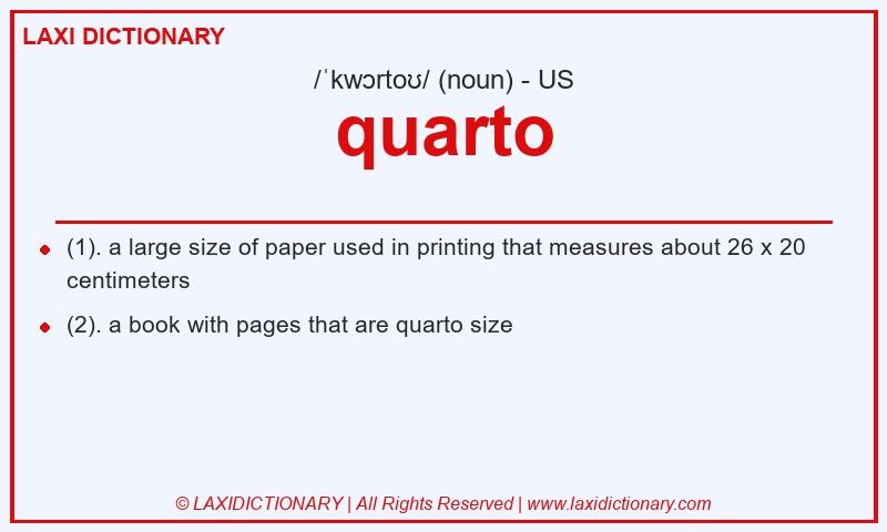 Definition quarto in American English
