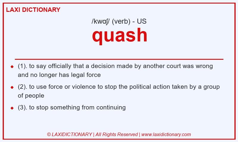 Definition quash in American English