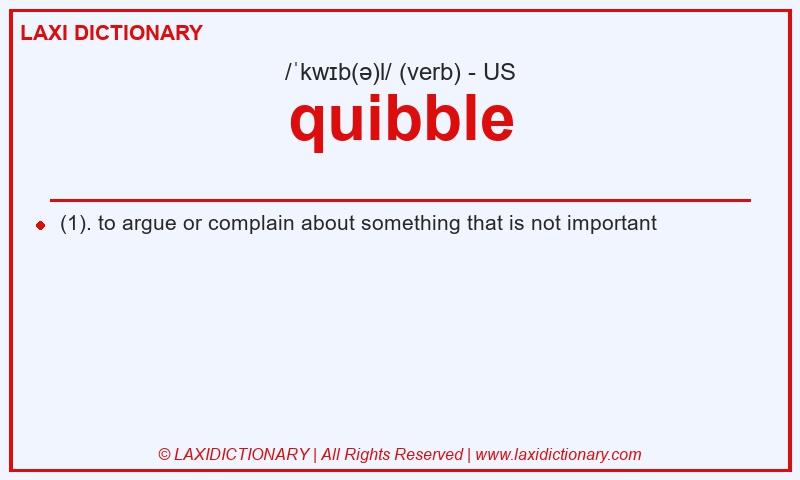 Definition quibble in American English