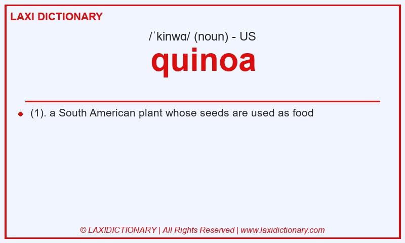 Definition quinoa in American English