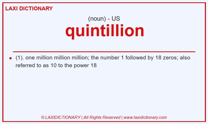 Definition quintillion in American English