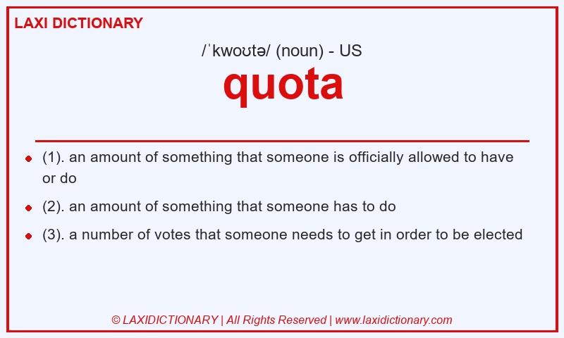 Definition quota in American English
