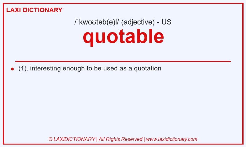 Definition quotable in American English