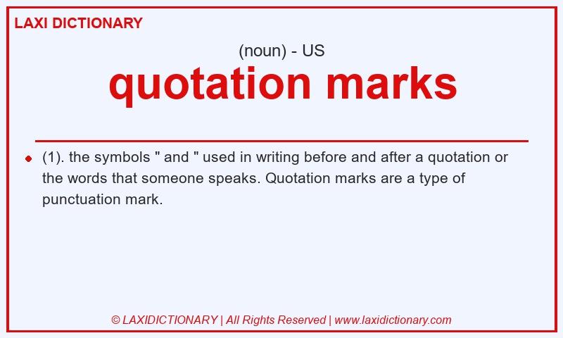Definition quotation marks in American English