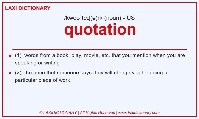 Definition quotation in American English