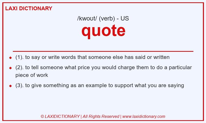 Definition quote in American English