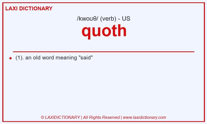 Definition quoth in American English