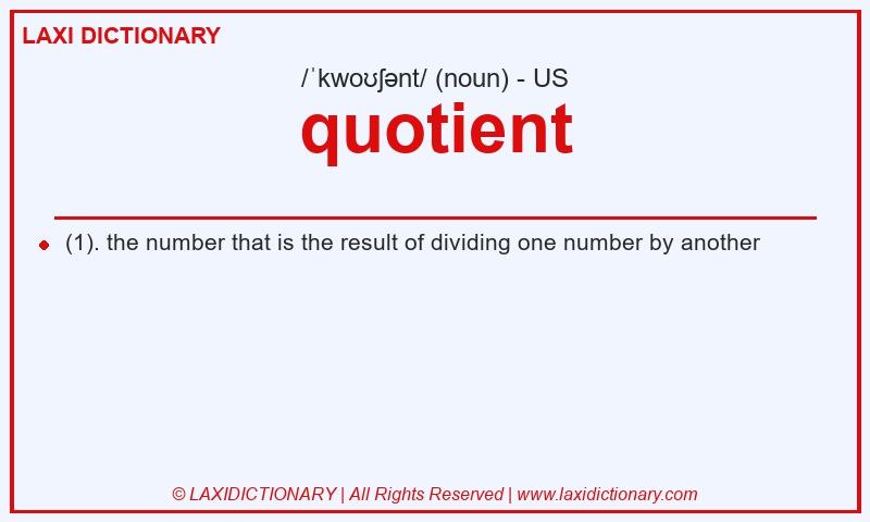 Definition quotient in American English