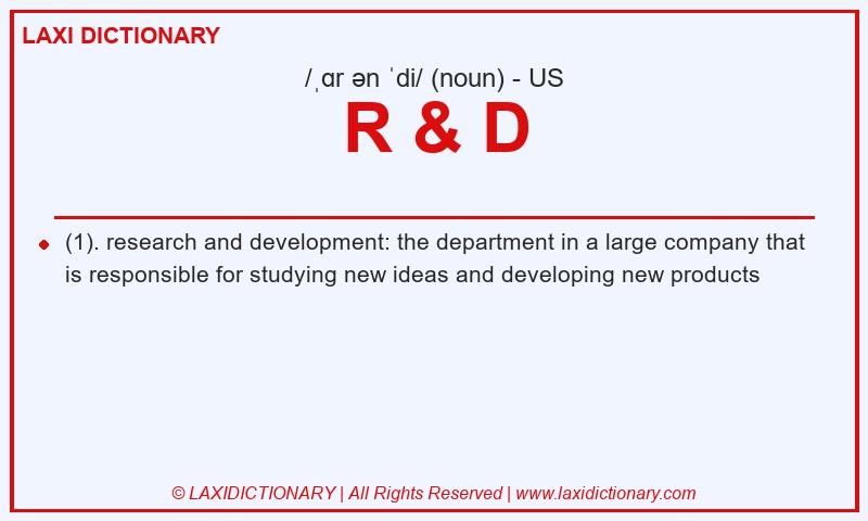 Definition R & D in American English