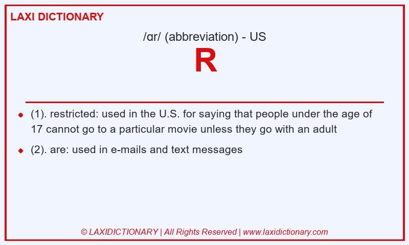 Definition R in American English