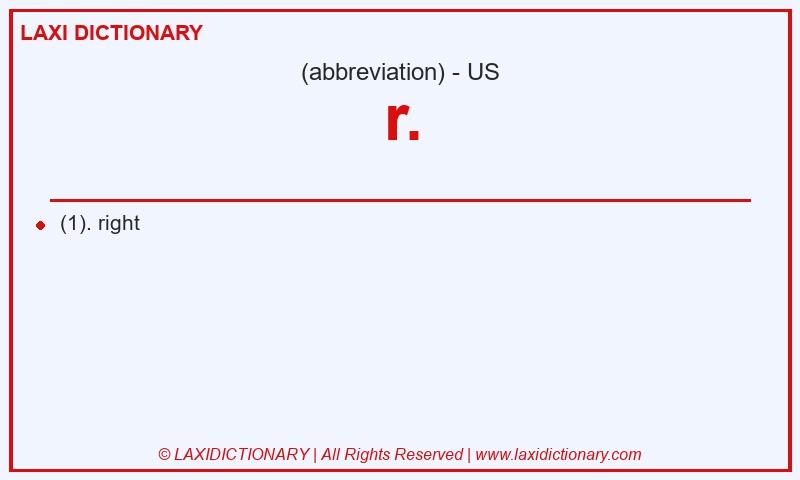 Definition r. in American English