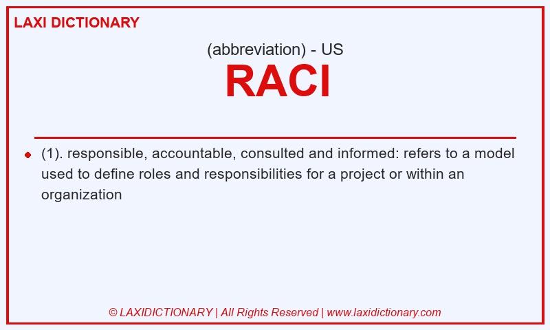 Definition RACI in American English