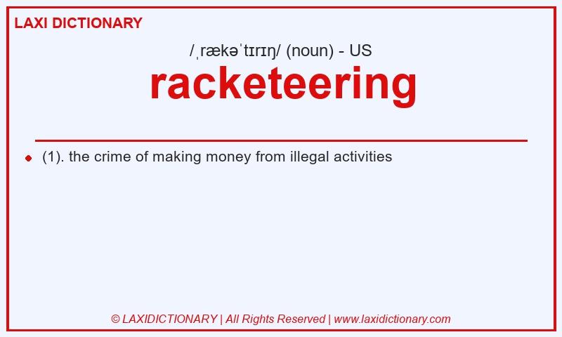 Definition racketeering in American English