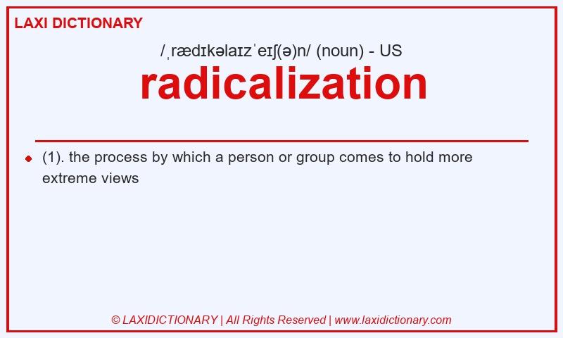 Definition radicalization in American English