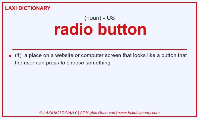 Definition radio button in American English