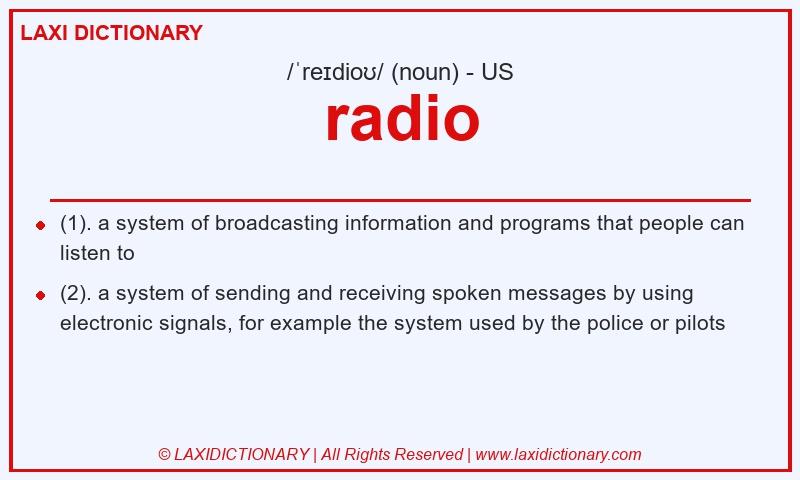 Definition radio in American English
