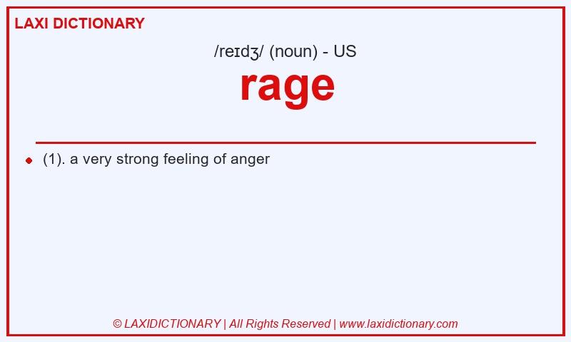 Definition rage in American English