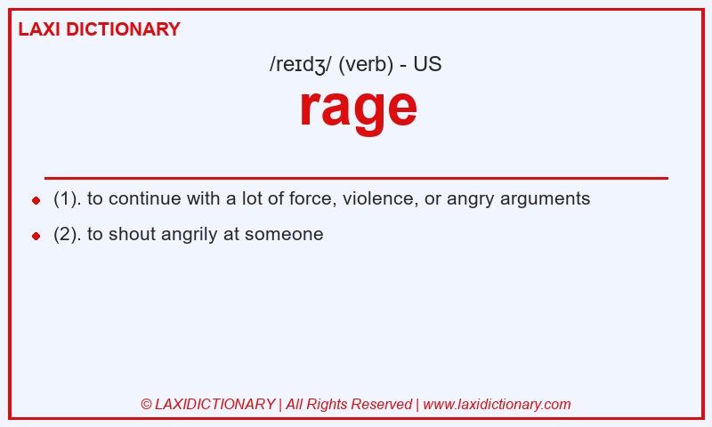 Definition rage in American English