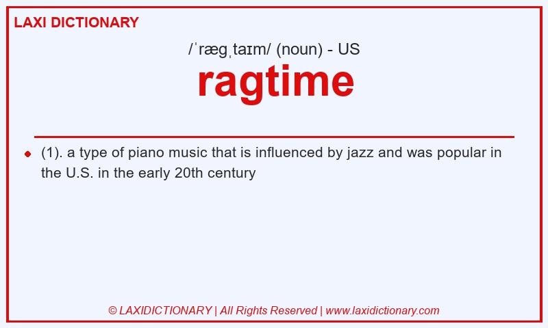 Definition ragtime in American English