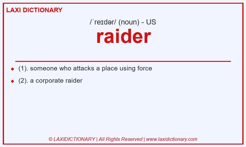 Definition raider in American English