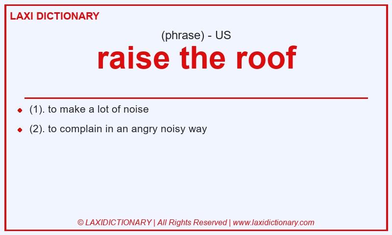 Definition raise the roof in American English