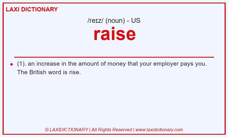 Definition raise in American English