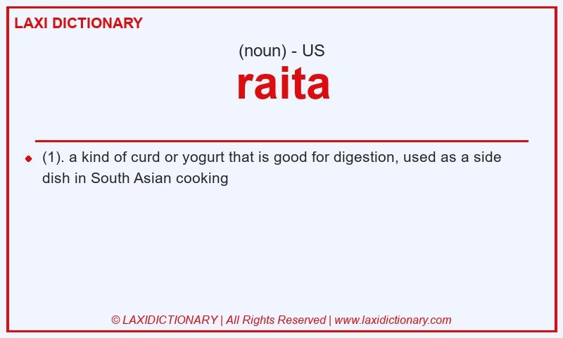 Definition raita in American English