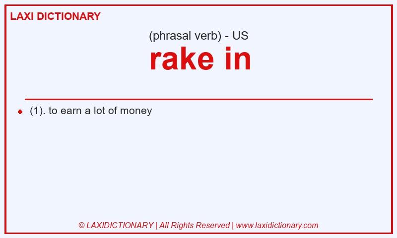 Definition rake in in American English