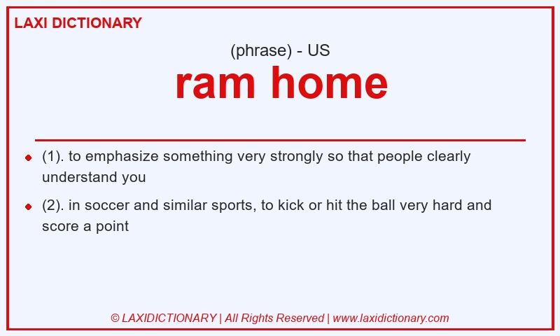 Definition ram home in American English