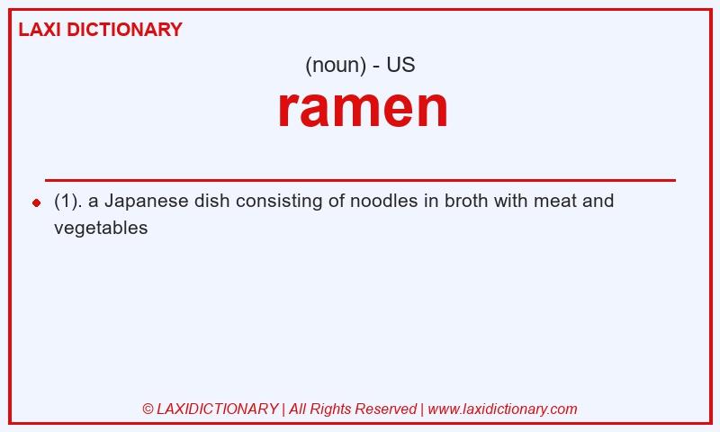 Definition ramen in American English