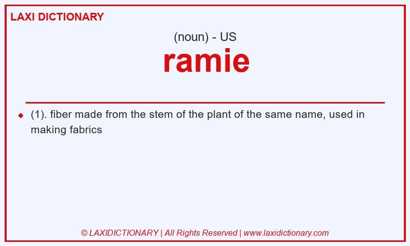 Definition ramie in American English
