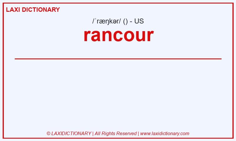 Definition rancour in American English