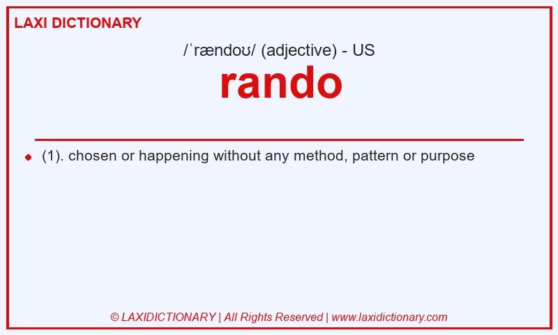 Definition rando in American English