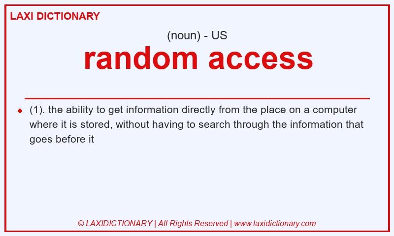 Definition random access in American English
