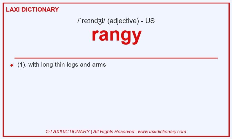 Definition rangy in American English