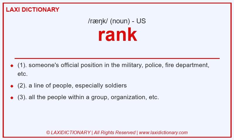 Definition rank in American English