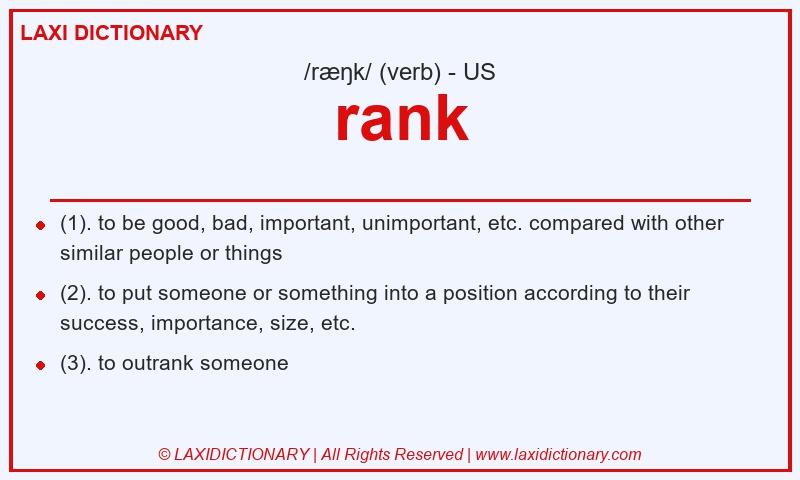 Definition rank in American English