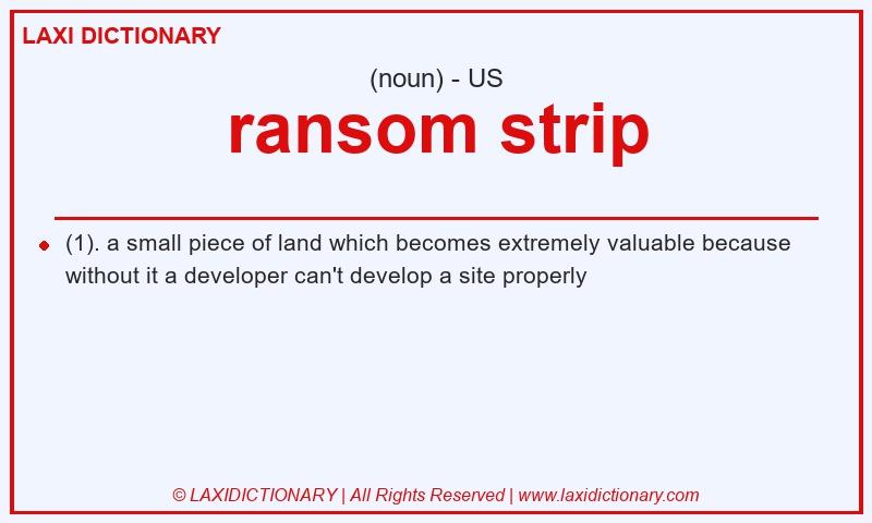 Definition ransom strip in American English