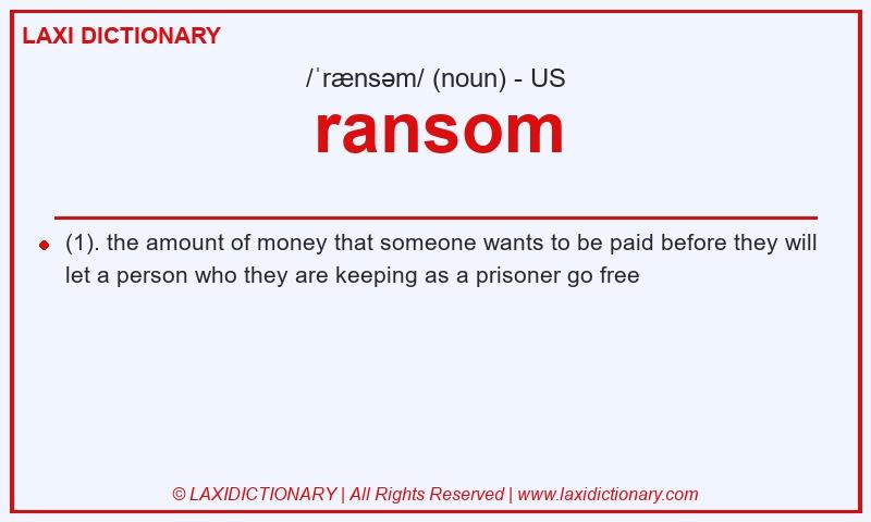 Definition ransom in American English