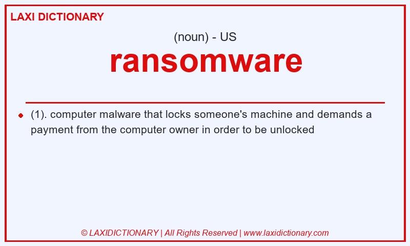 Definition ransomware in American English